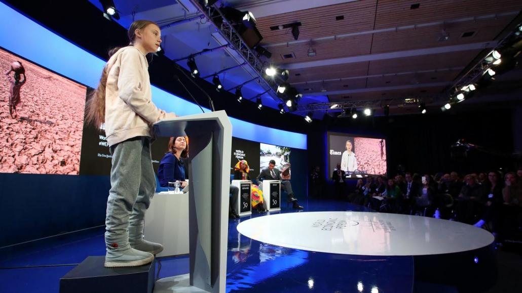 world economic forum, davos, switzerland, 2020, greta thunberg, climate change, sustainability, politics 